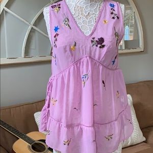 ASOS maternity size 6 Boho top with embroidery NWT